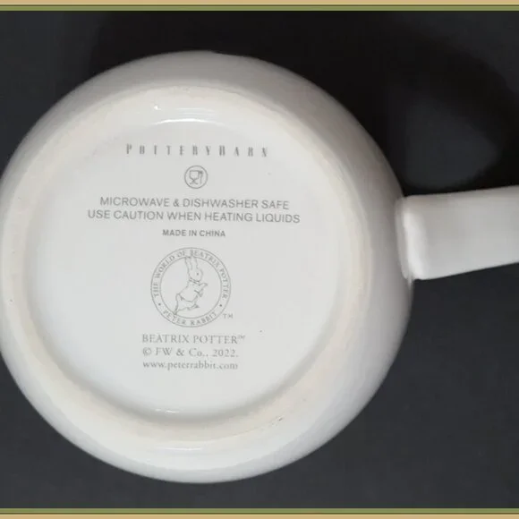 NEW RARE Pottery Barn Beatrix Potter Peter Rabbit Stoneware Mug 21 OZ Stoneware - Picture 6 of 6